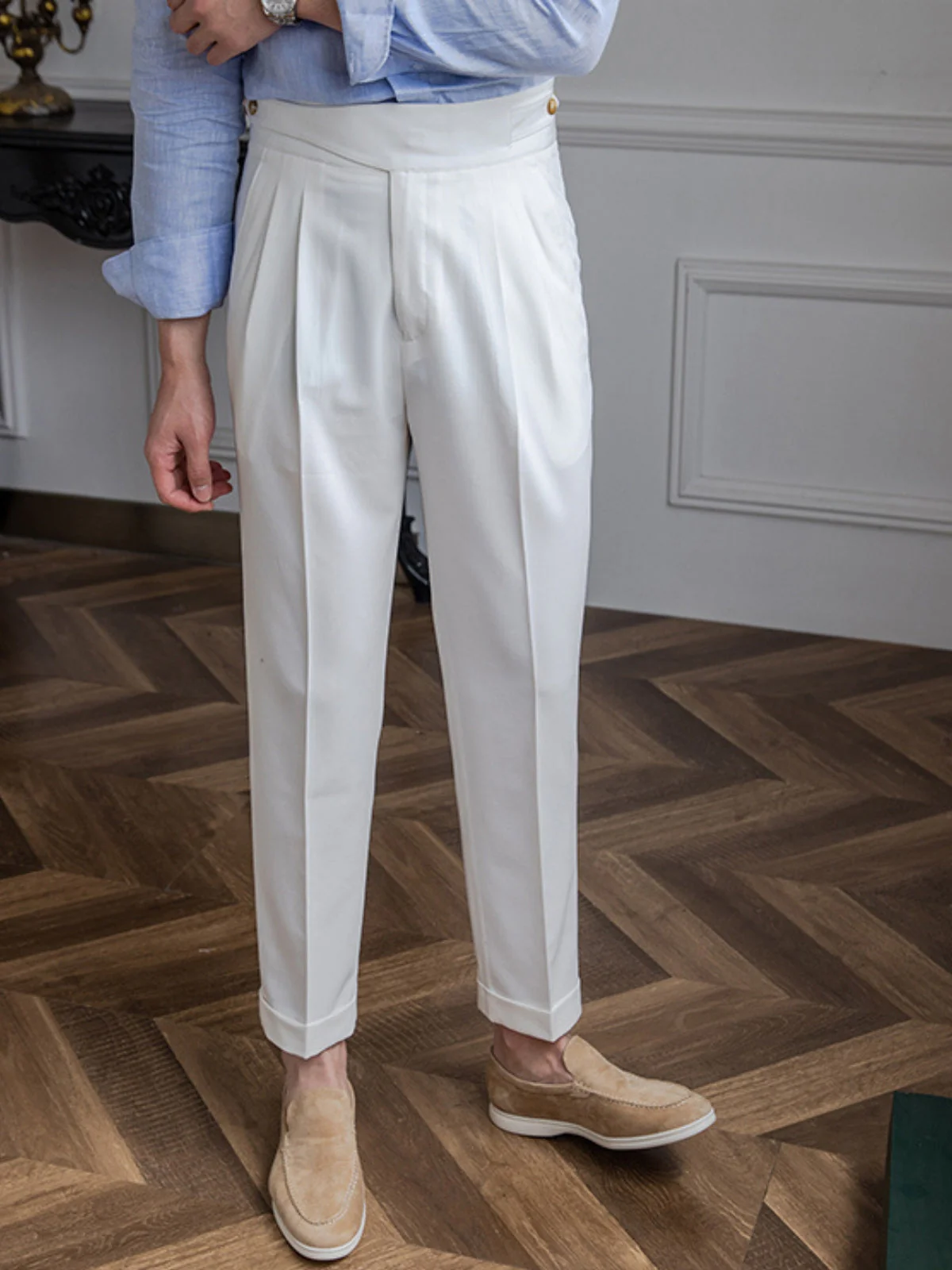 Bhavna® | MV Retro Italian Casual Straight Trousers - Image 4