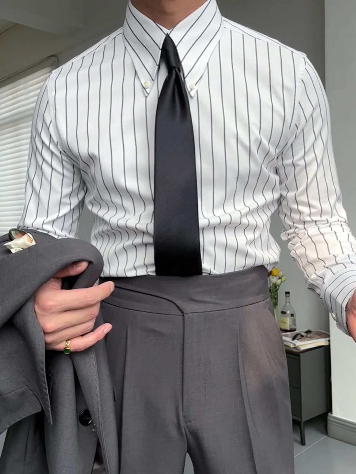 BhojĀ® | MV Retro Italian Striped Slim Shirt - Image 11