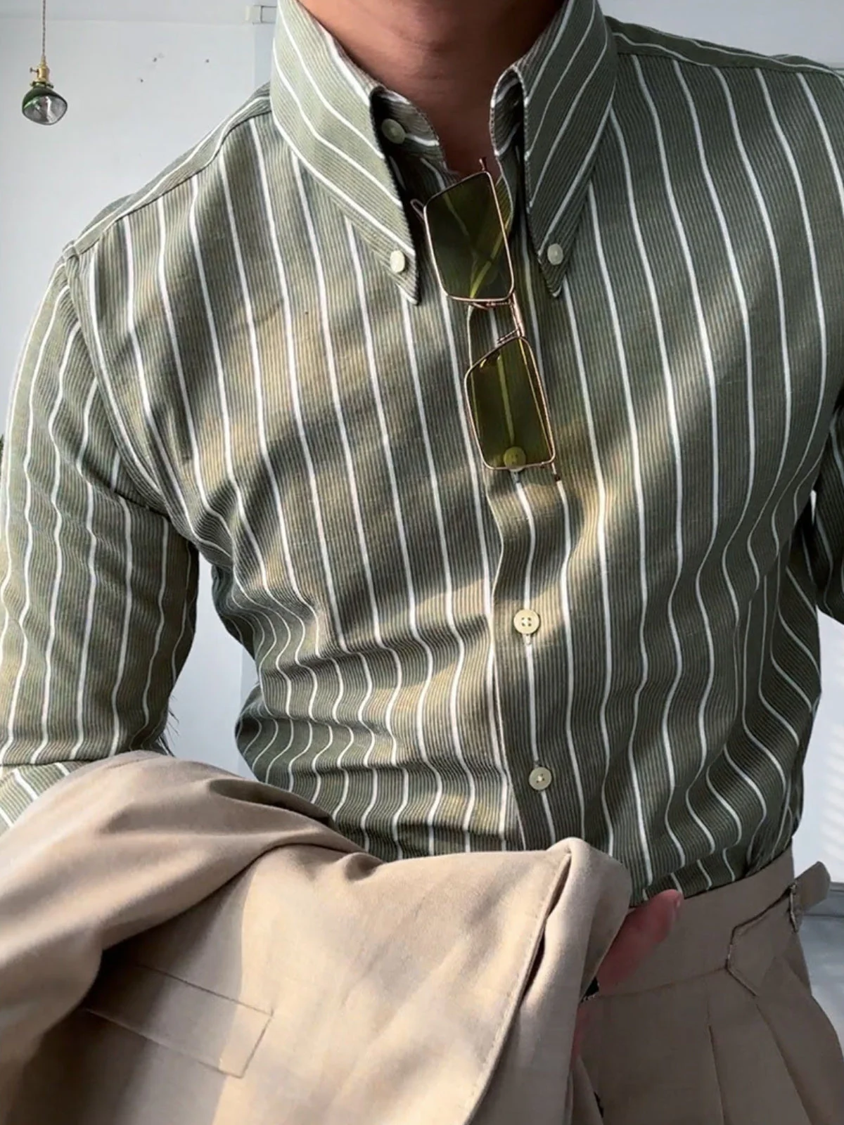 BhojĀ® | MV Retro Italian Striped Slim Shirt - Image 2