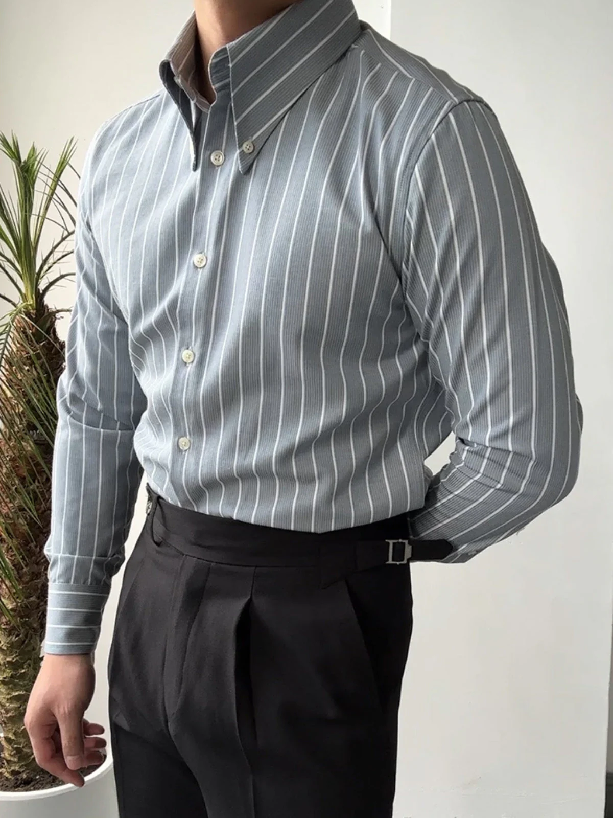 BhojĀ® | MV Retro Italian Striped Slim Shirt - Image 8
