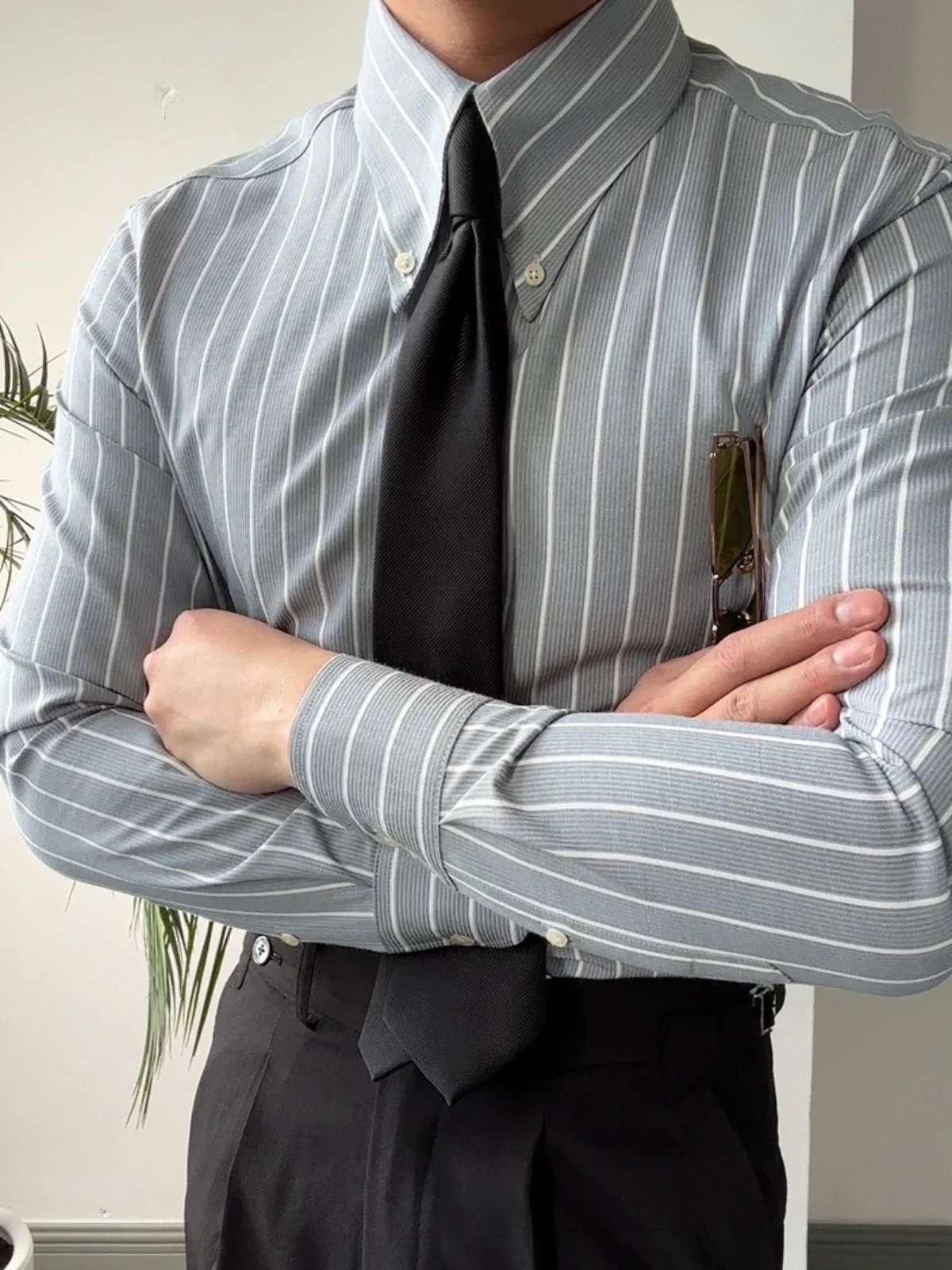 BhojĀ® | MV Retro Italian Striped Slim Shirt - Image 9