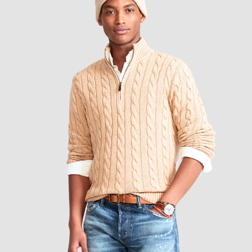 Bialas® | MV Thick Half Zipper Cotton Sweater - Image 3