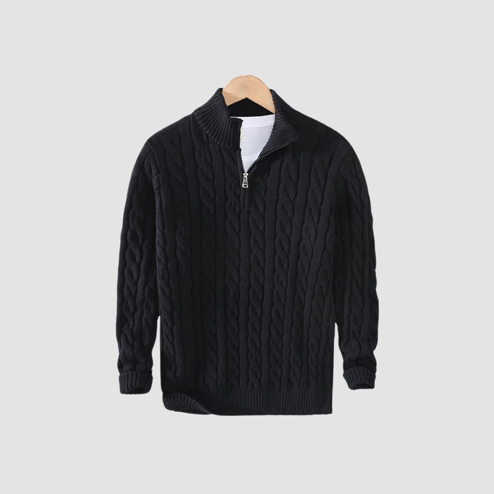Bialas® | MV Thick Half Zipper Cotton Sweater - Image 4