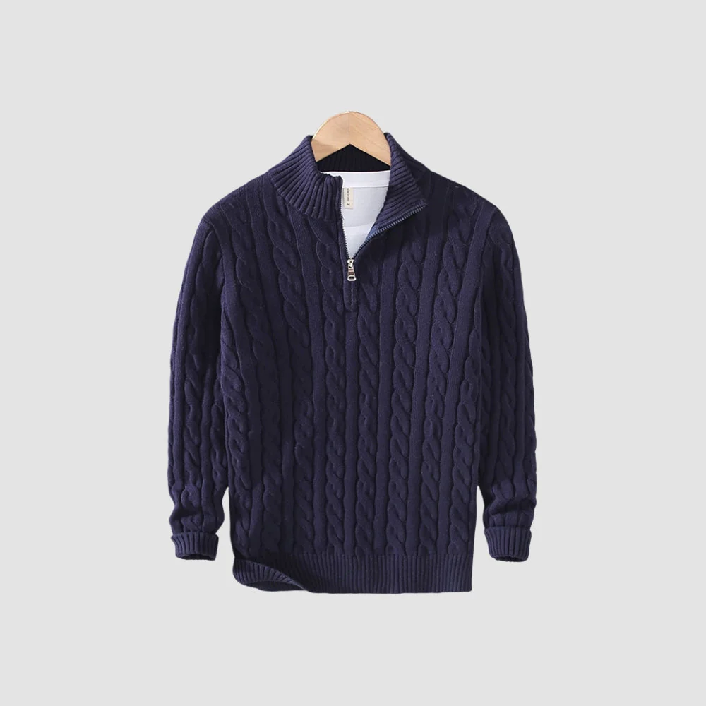 Bialas® | MV Thick Half Zipper Cotton Sweater - Image 5
