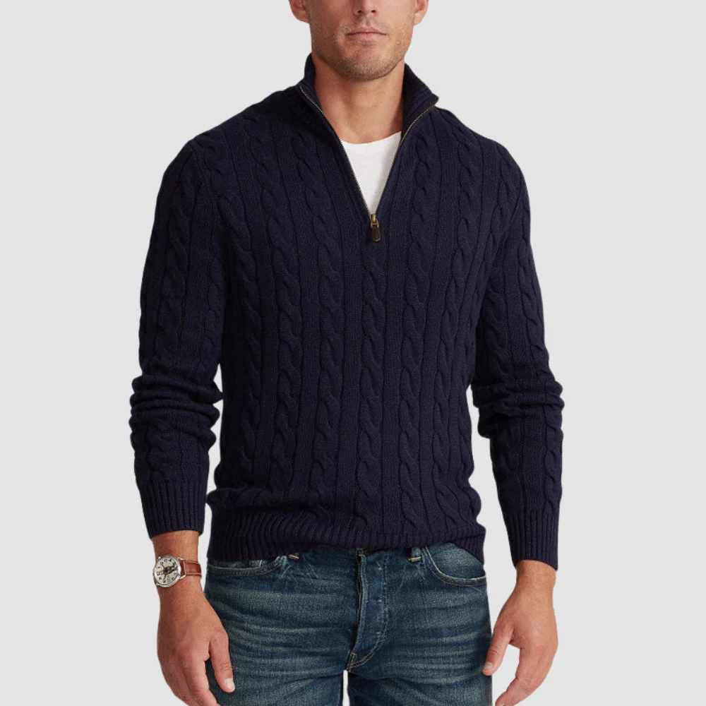 Bialas® | MV Thick Half Zipper Cotton Sweater - Image 6