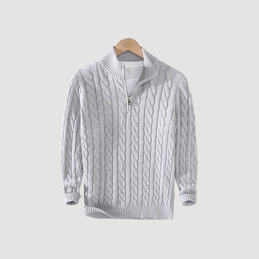 Bialas® | MV Thick Half Zipper Cotton Sweater - Image 8
