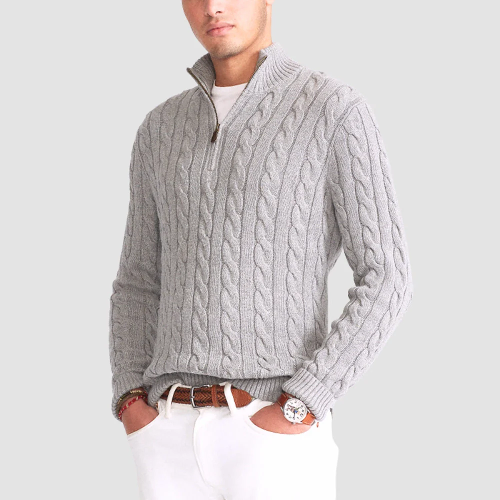 Bialas® | MV Thick Half Zipper Cotton Sweater - Image 9