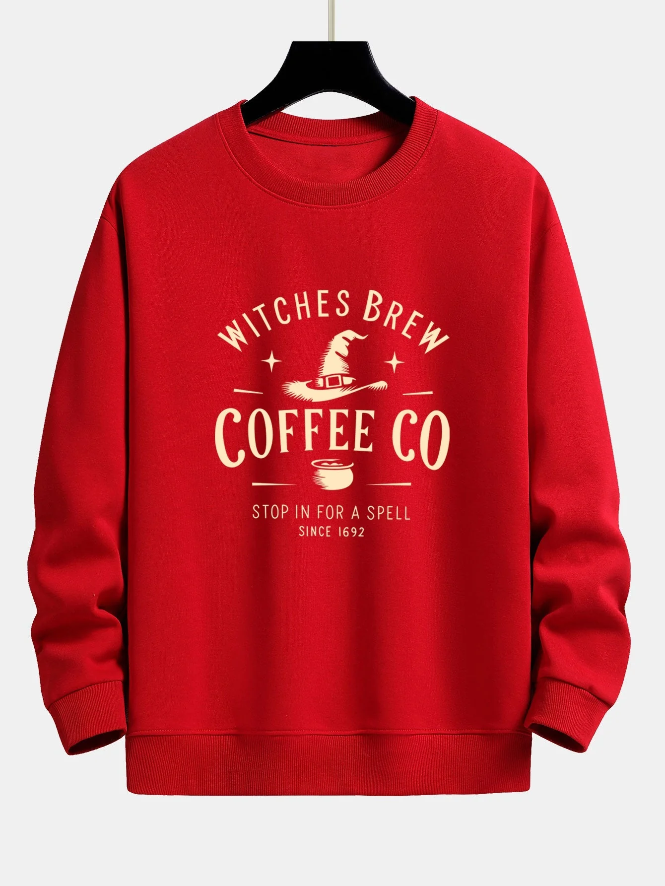 Bilal® | Witches Brew Coffee Halloween Print Relax Fit Sweatshirt - Image 2