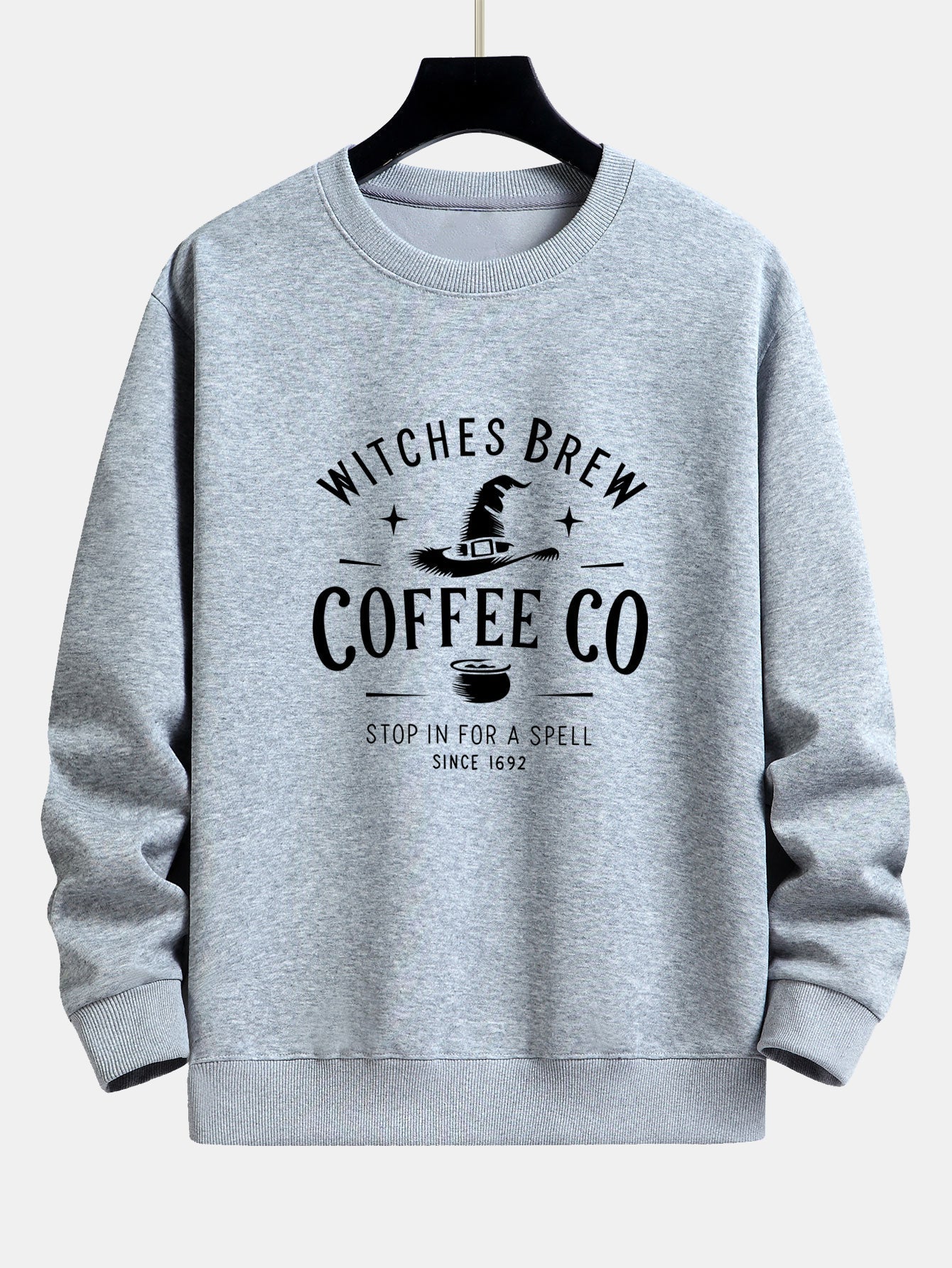 Bilal® | Witches Brew Coffee Halloween Print Relax Fit Sweatshirt - Image 6