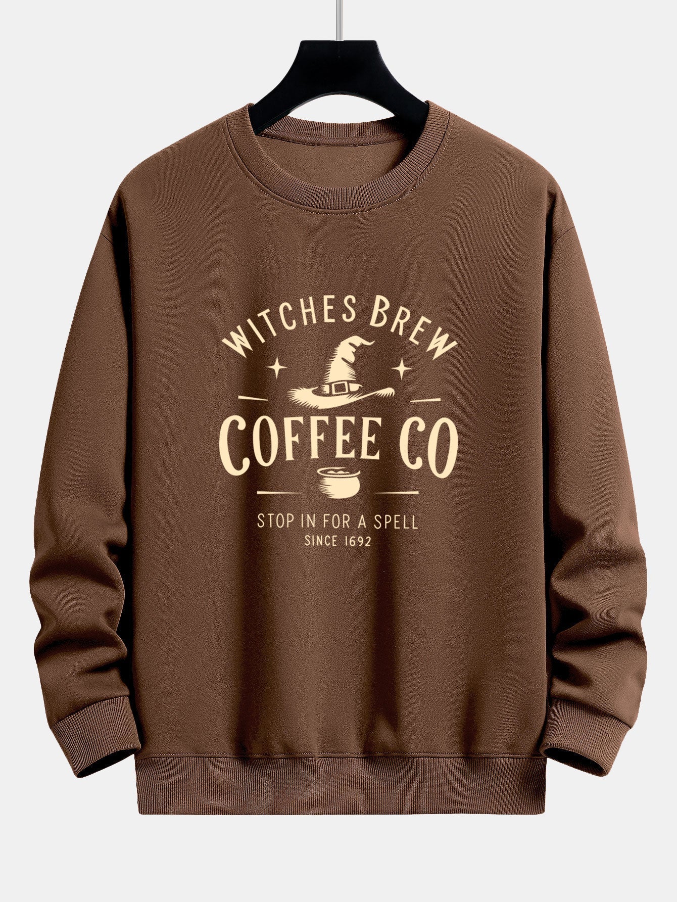 Bilal® | Witches Brew Coffee Halloween Print Relax Fit Sweatshirt - Image 9