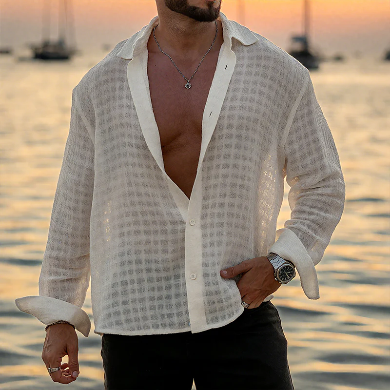 Bob | Men'S Retro Casual Plaid Loose Lapel Long Sleeve Shirt - Image 2