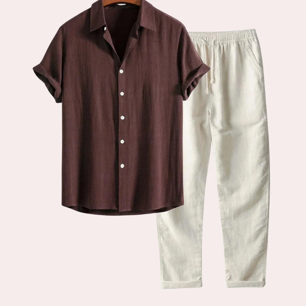 Boniface® | Men'S Summer Shirt With Linen Pants Set - Image 2