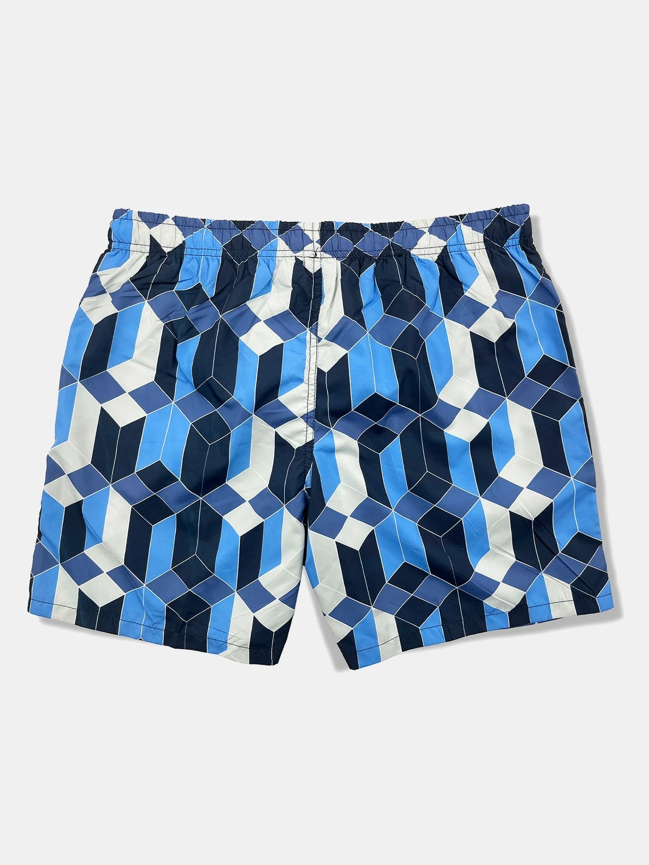 Borja® | Geometric Color Block Print Swim Shorts - Image 2