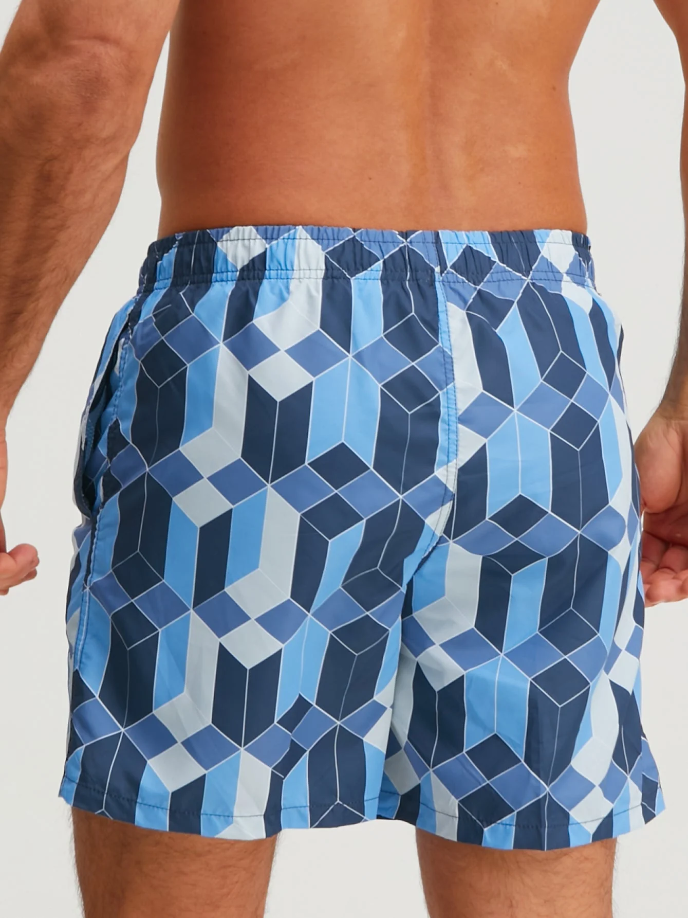 Borja® | Geometric Color Block Print Swim Shorts - Image 5