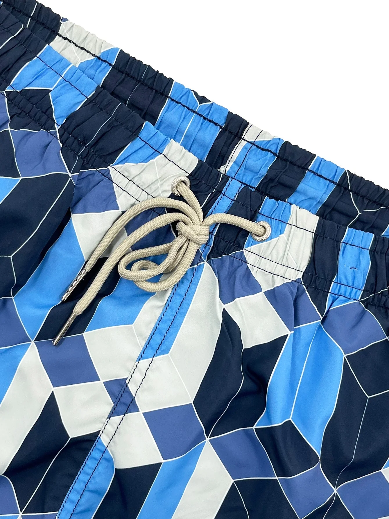 Borja® | Geometric Color Block Print Swim Shorts - Image 6