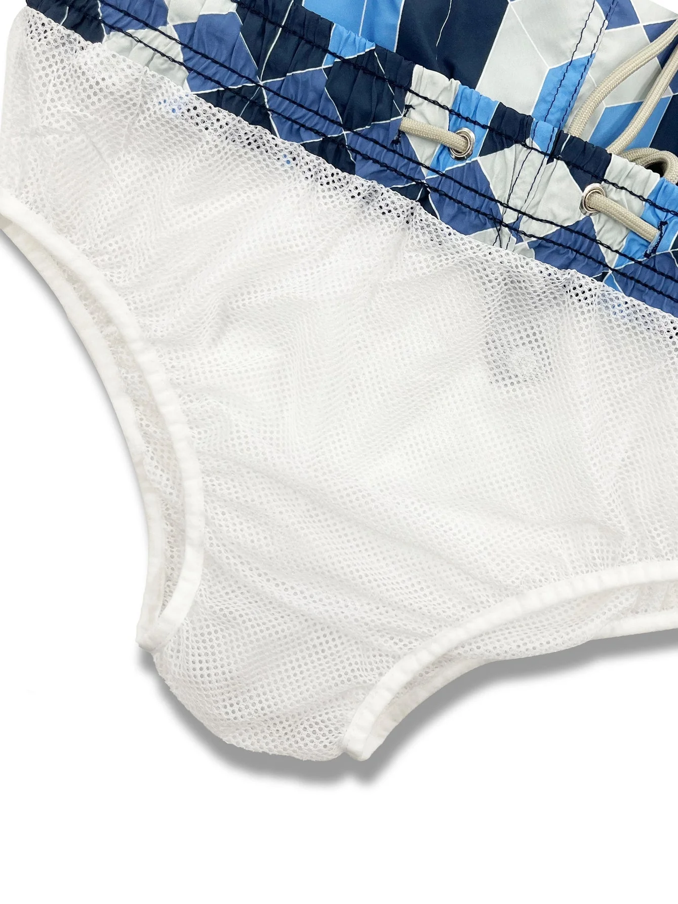Borja® | Geometric Color Block Print Swim Shorts - Image 7
