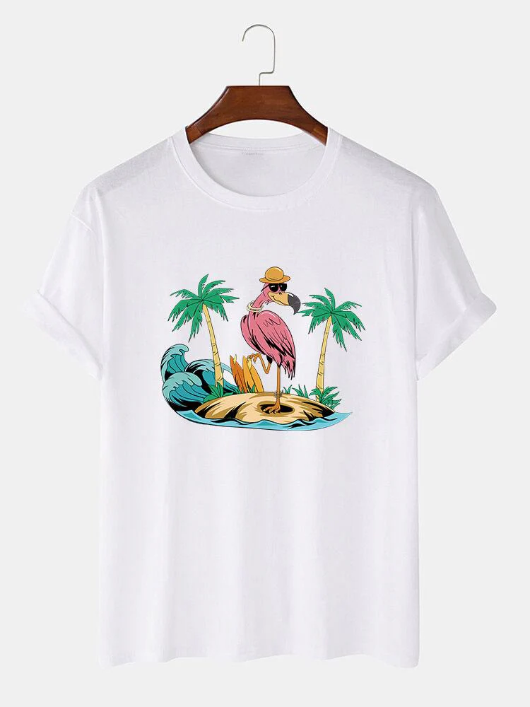 Brad® | Flamingo On Vacation Print T-Shirt - Image 4