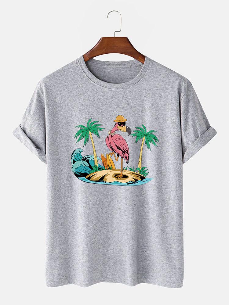 Brad® | Flamingo On Vacation Print T-Shirt - Image 5