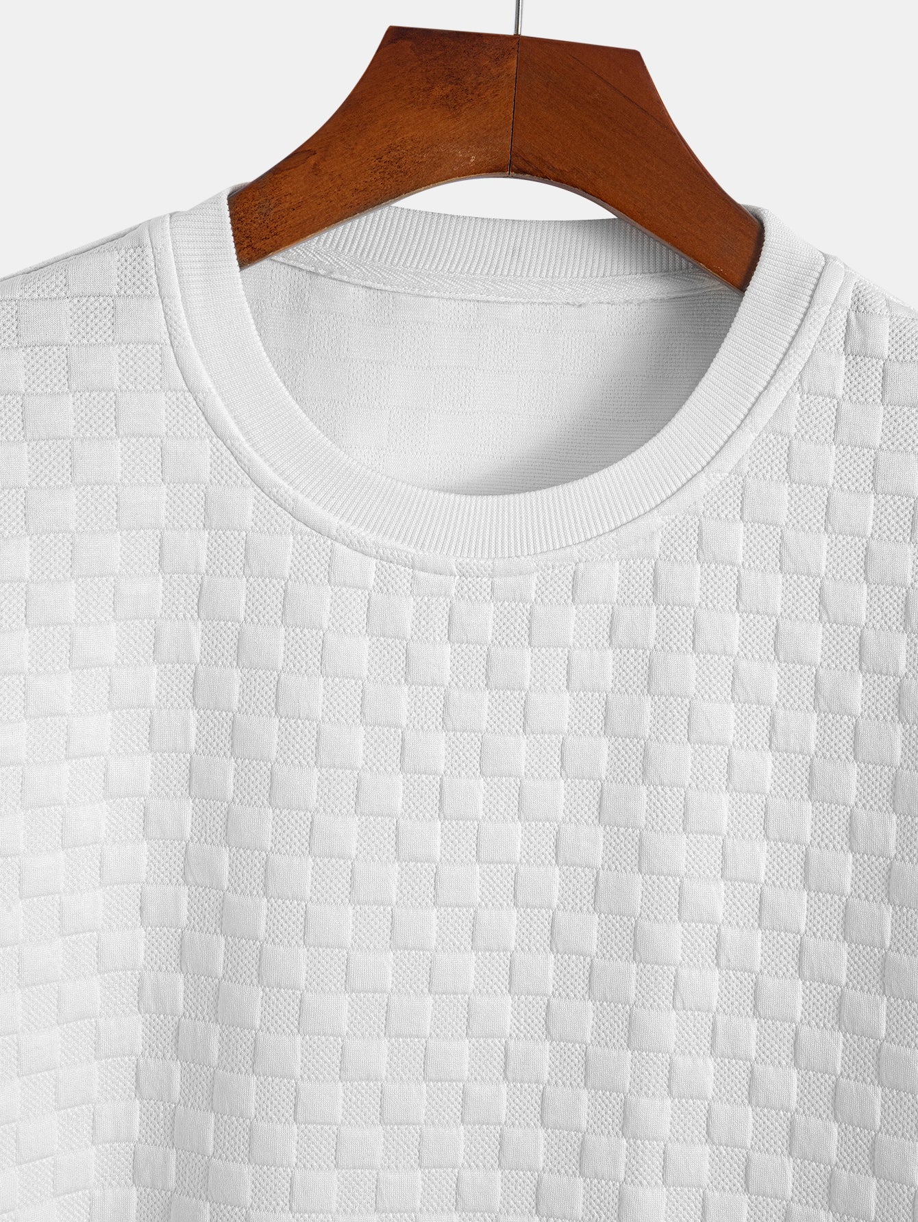Bradley® | Checkerboard Jacquard Arc Hem T-Shirt - Image 10
