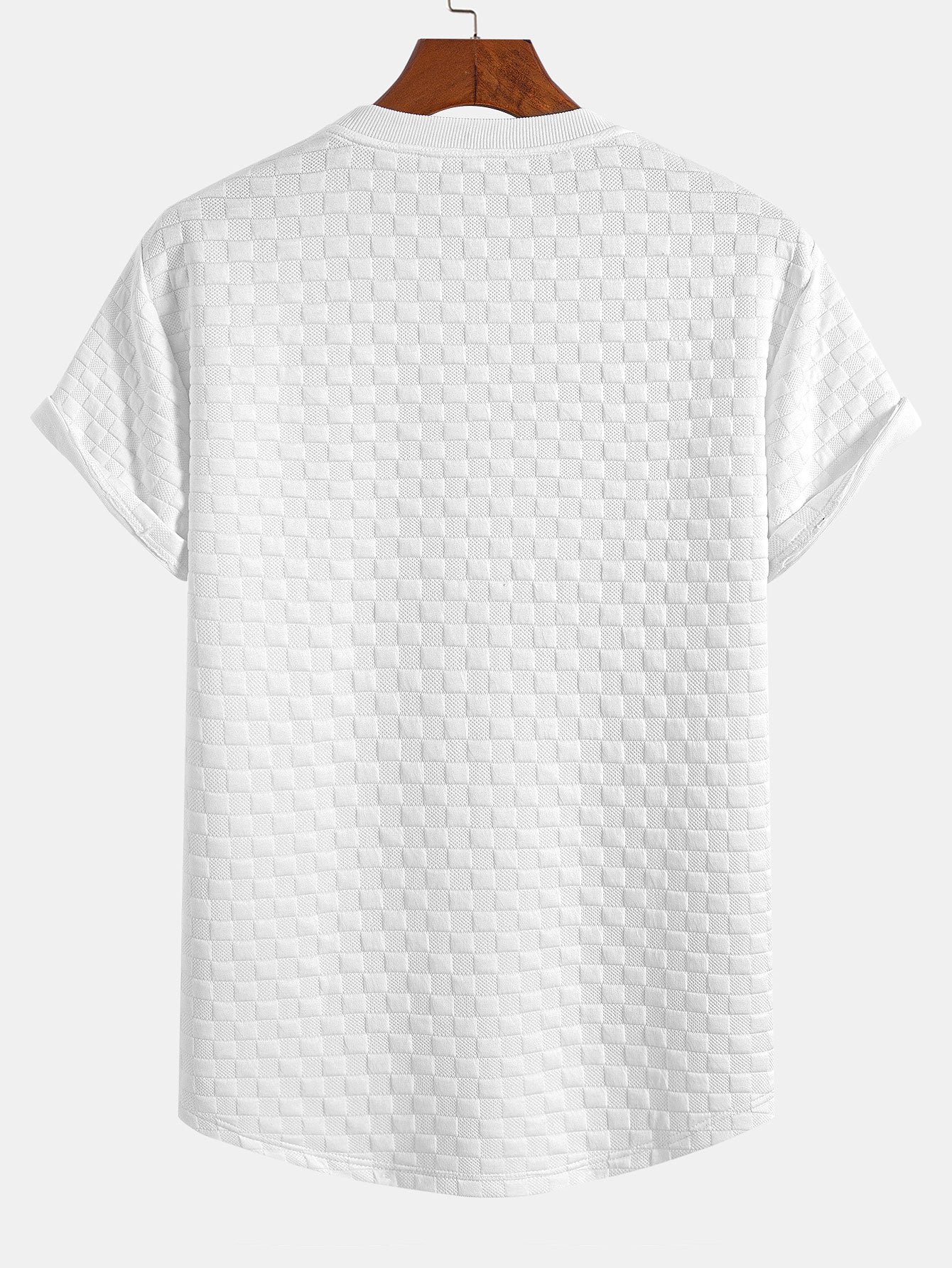Bradley® | Checkerboard Jacquard Arc Hem T-Shirt - Image 2
