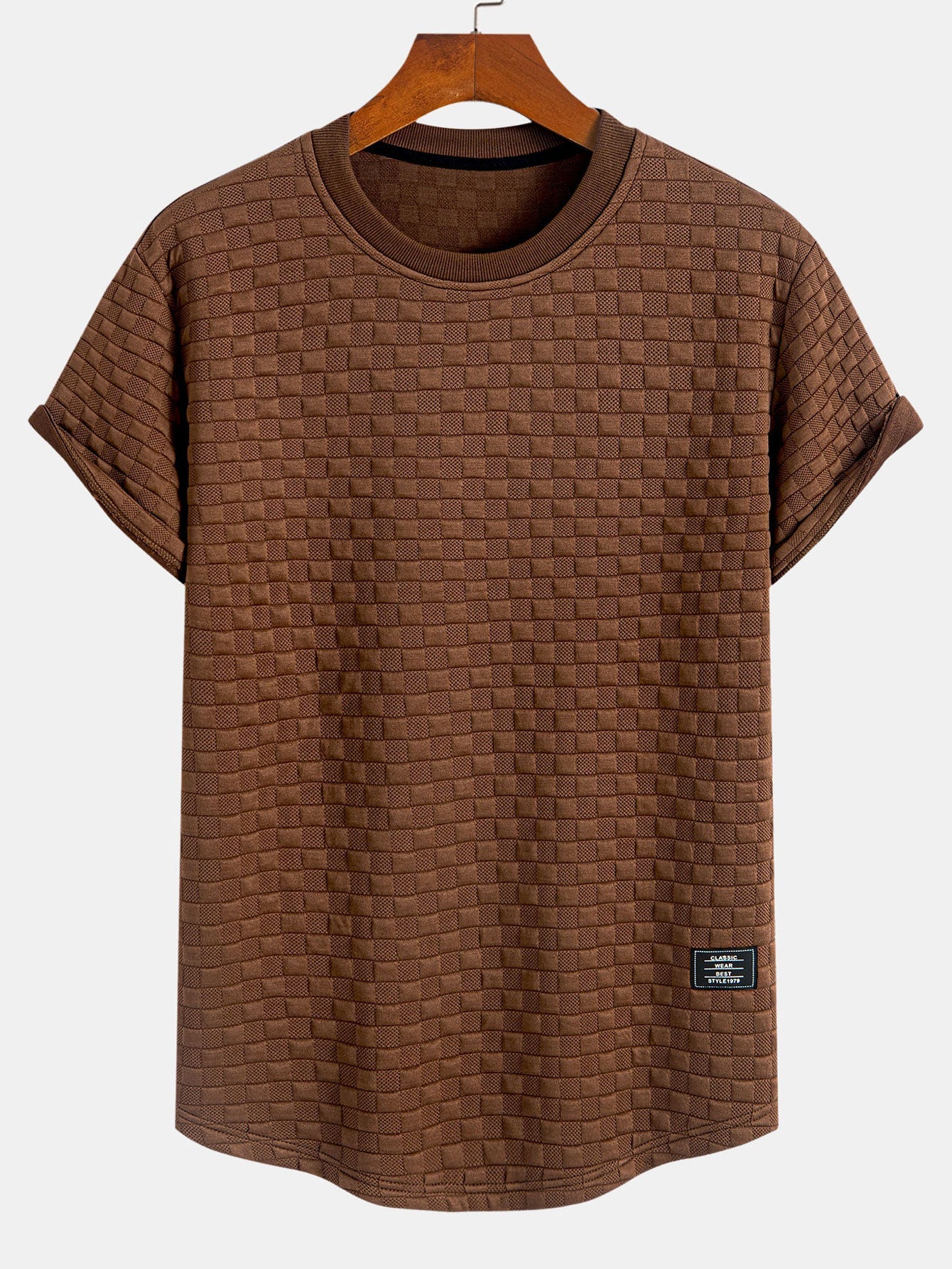 Bradley® | Checkerboard Jacquard Arc Hem T-Shirt - Image 9
