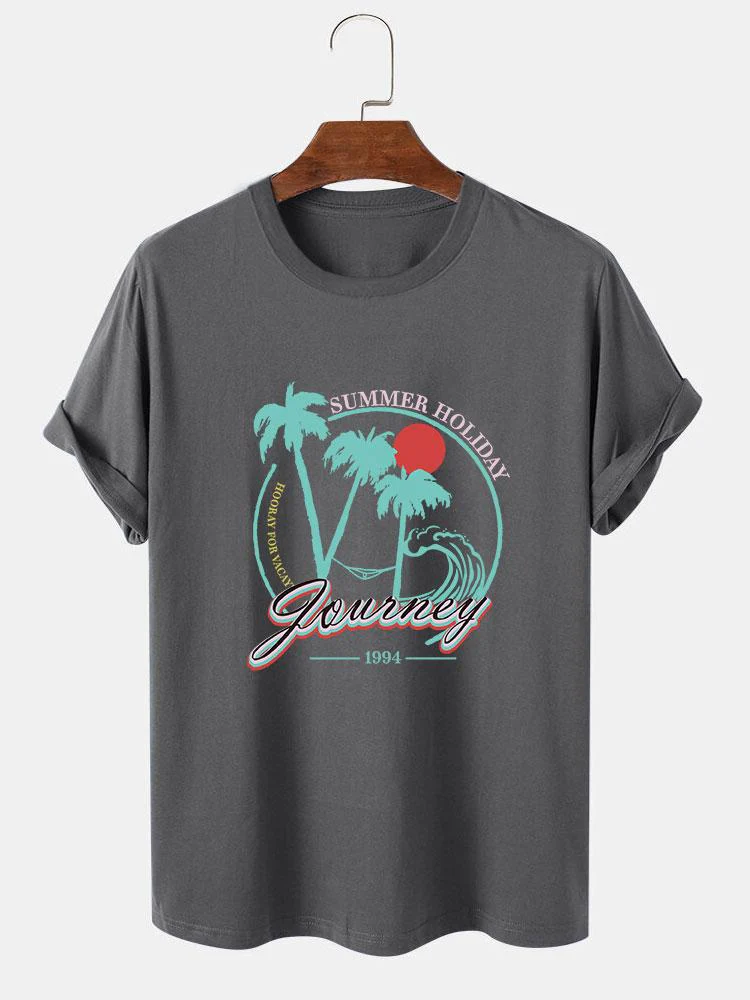 Bradley® | Holiday Palm Trees Print T-Shirt - Image 2