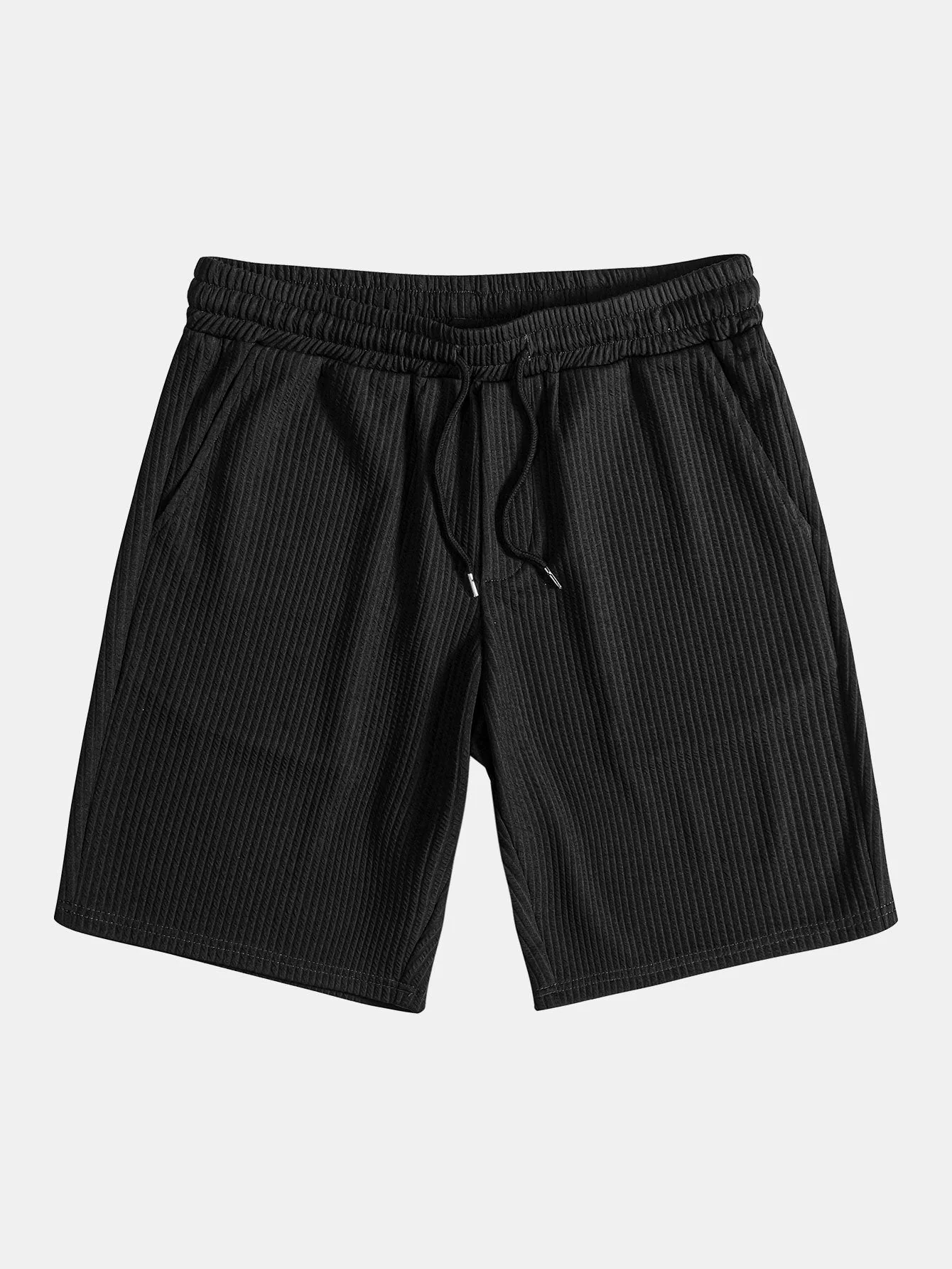 Brandon® | Muscle Fit Ribbed Stand Collar Shirt & Shorts - Image 19