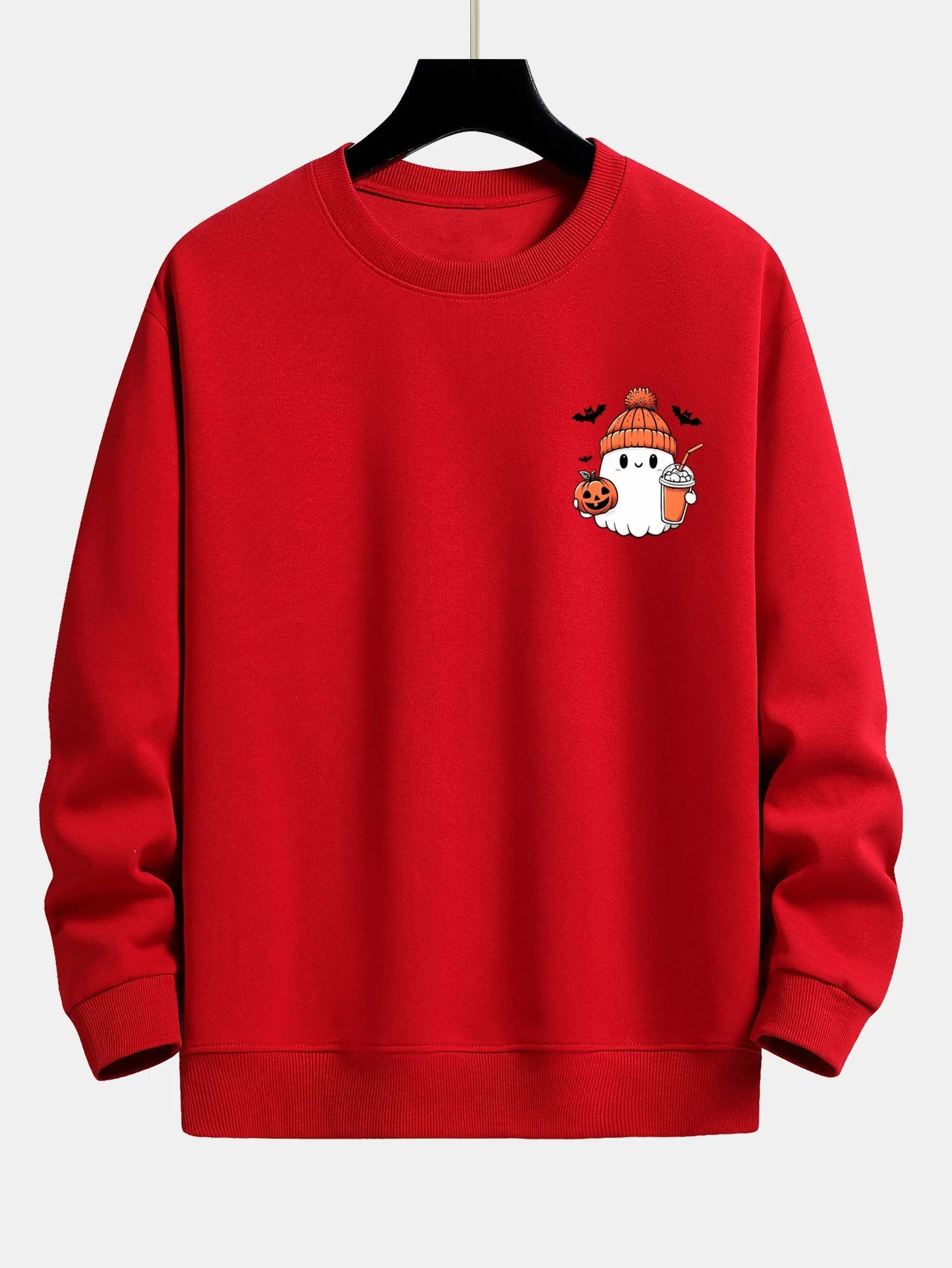 Braulio® | Halloween Ghost Pumpkin Print Relax Fit Sweatshirt - Image 2