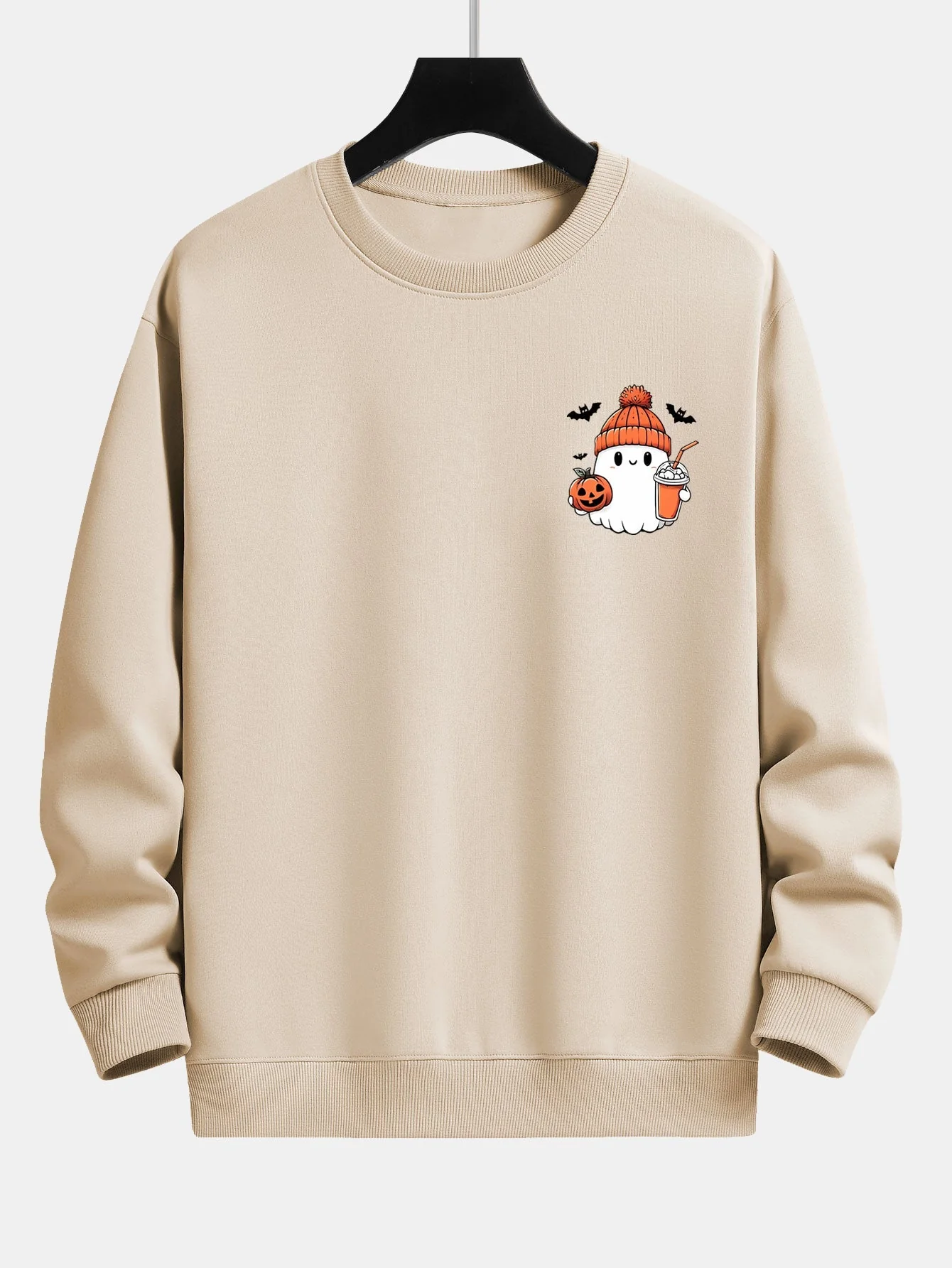 Braulio® | Halloween Ghost Pumpkin Print Relax Fit Sweatshirt - Image 3
