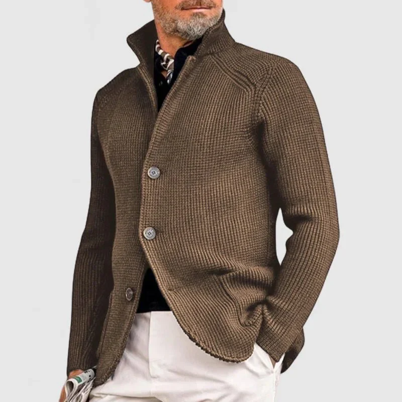 Braxton | Classic knitted cardigan with ribbed design and buttons - Image 6