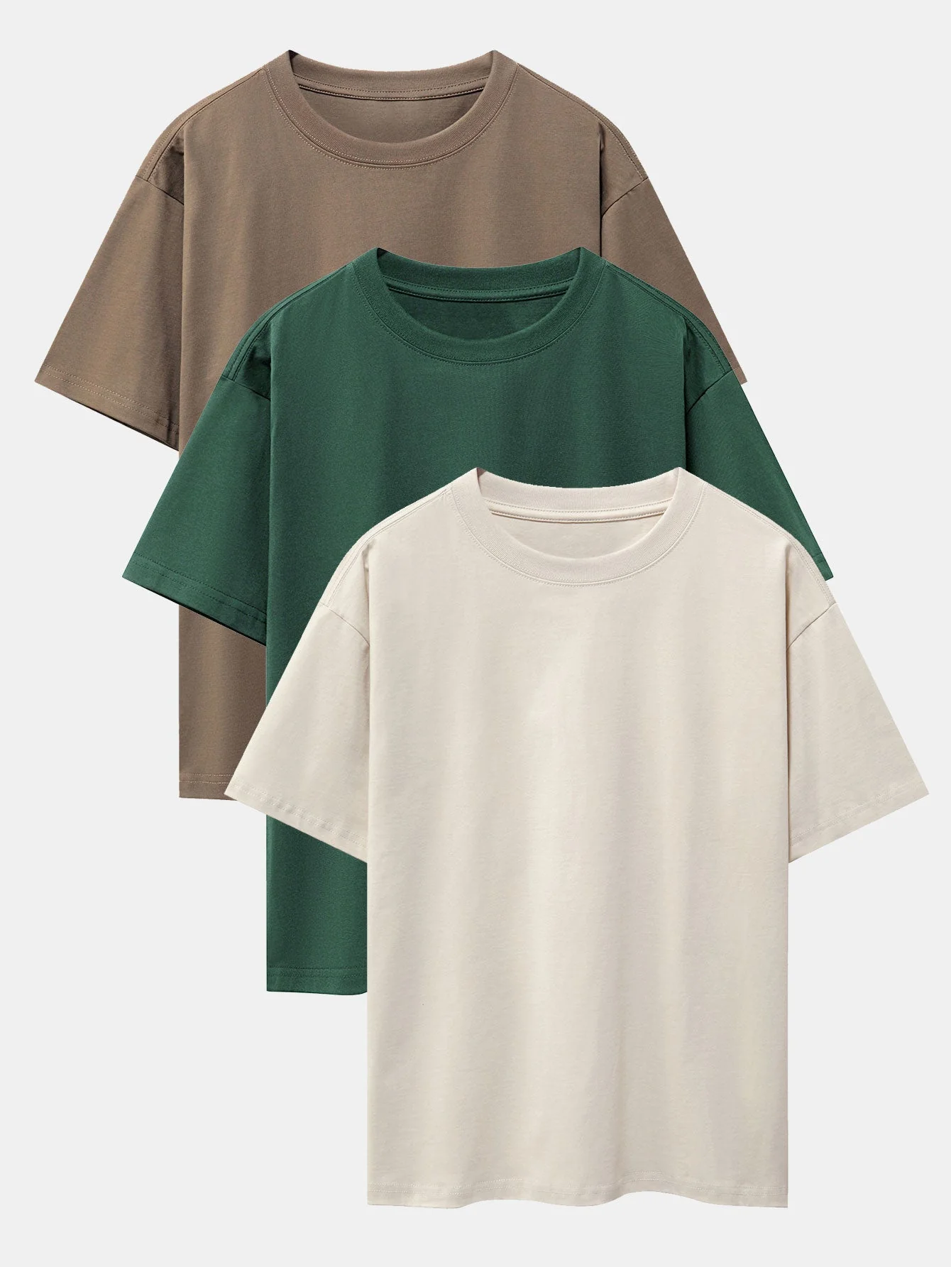 Brendan® | 3 Pieces Basic Heavy Weight Drop Shoulder Oversize T-Shirts - Image 5