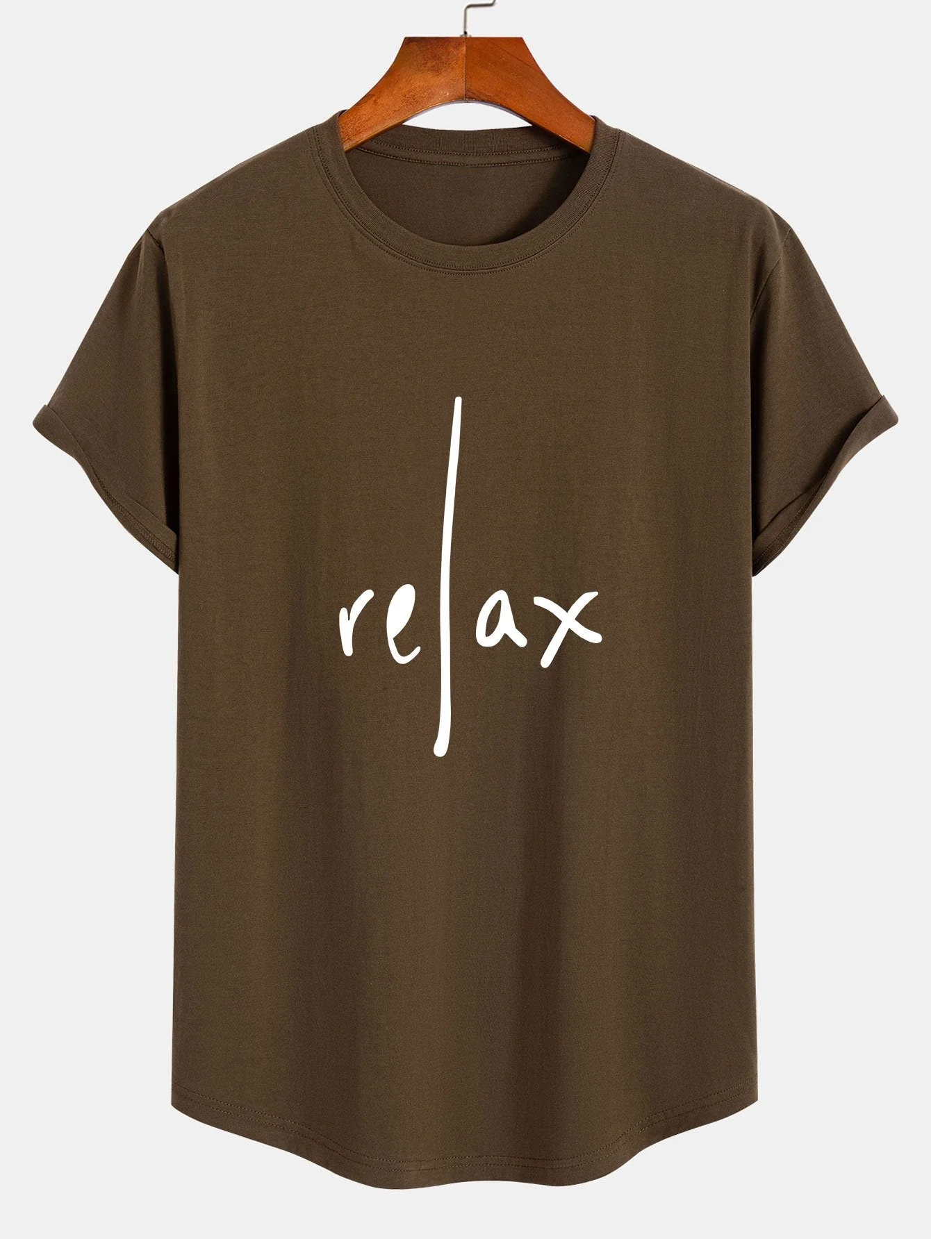 Brent® | Relax Print Cotton Arc Hem T-Shirt - Image 4