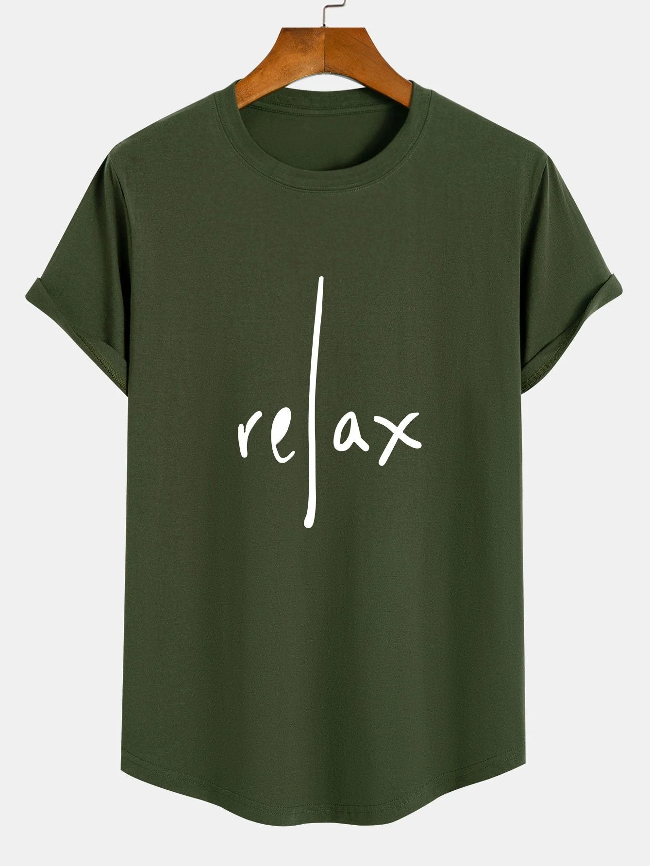 Brent® | Relax Print Cotton Arc Hem T-Shirt - Image 5
