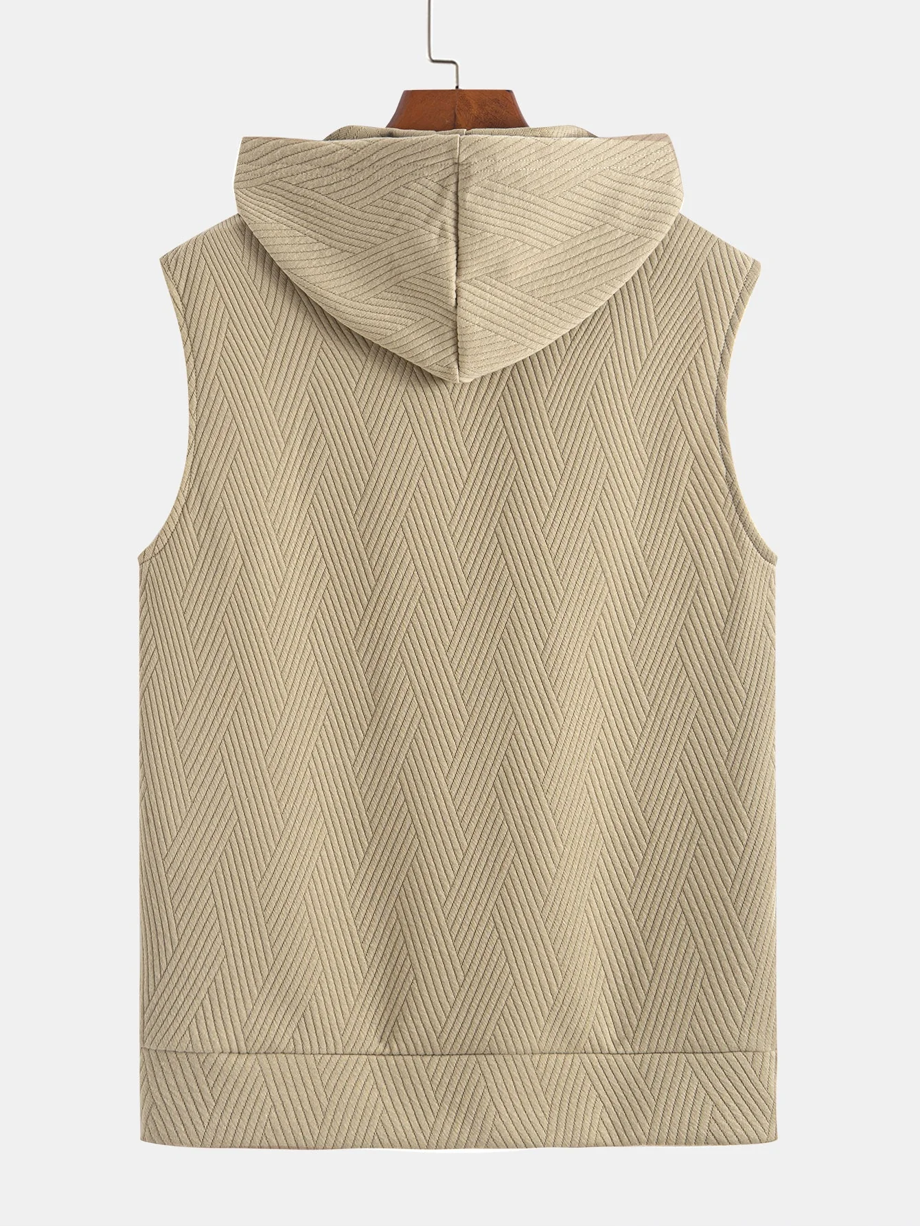 Brett® | Striped Jacquard Sleeveless Hooded T-Shirt & Shorts - Image 6
