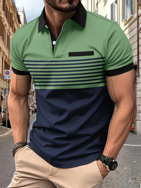 Brian® | Stripe Summer Polo For Men - Image 2