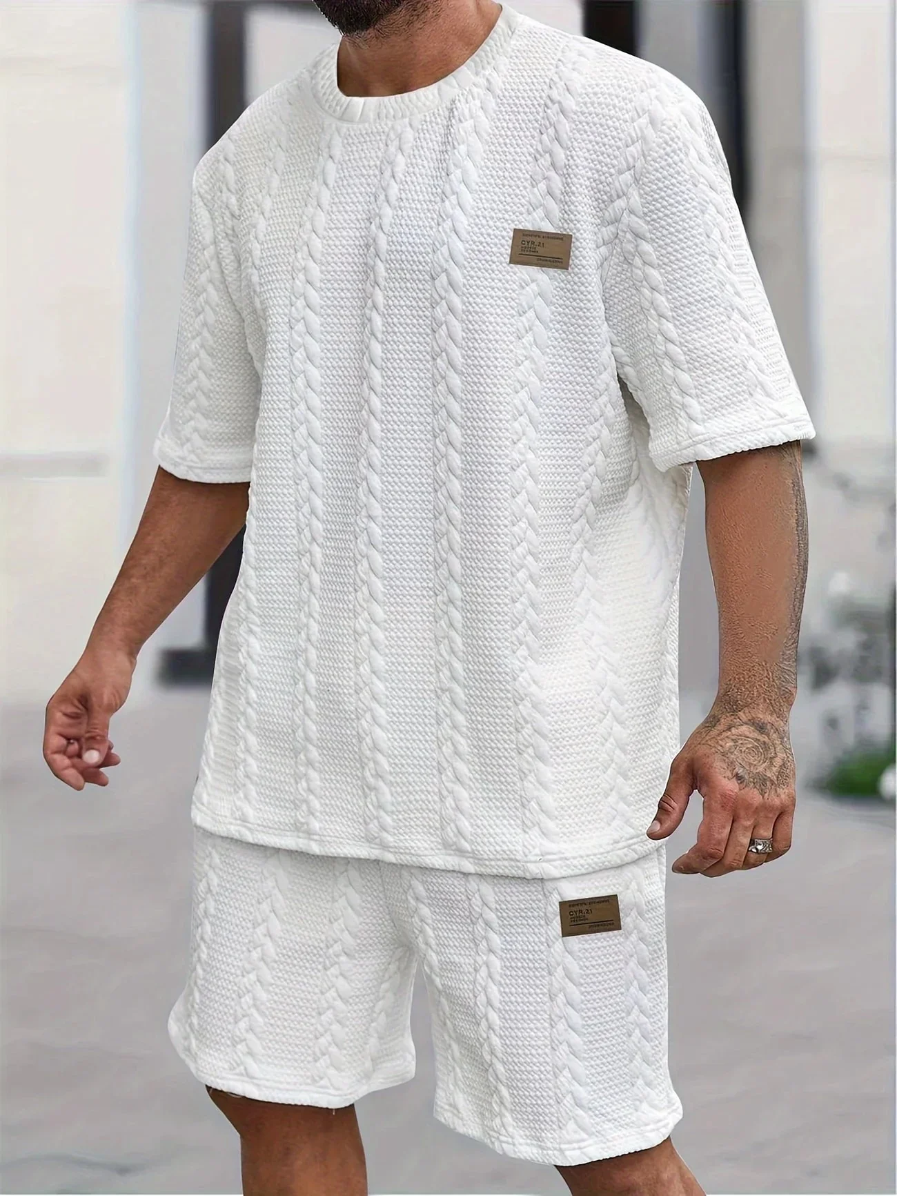 Brian | Textured Knit Short and Shirt Set – Summer Fit - Image 2