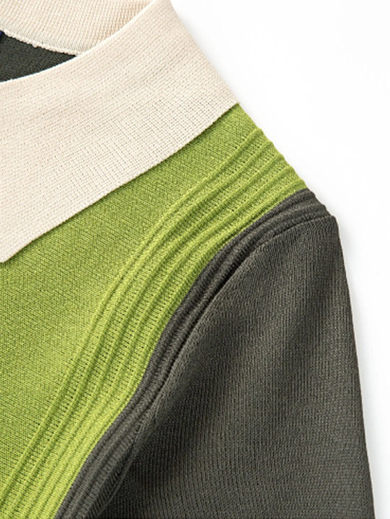Brooks | Striped Short Sleeve Color Block Sweater Polo - Image 3