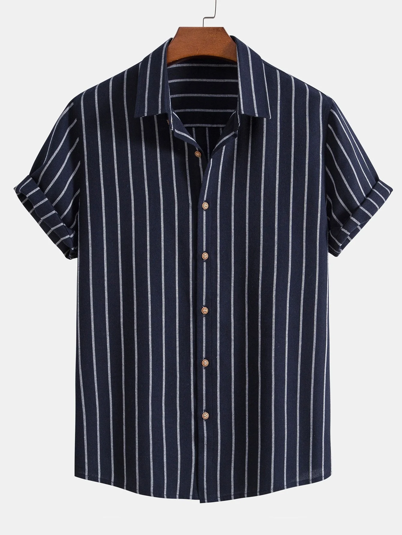 Bruce® | Cotton Blend Striped Button Up Shirt - Image 3
