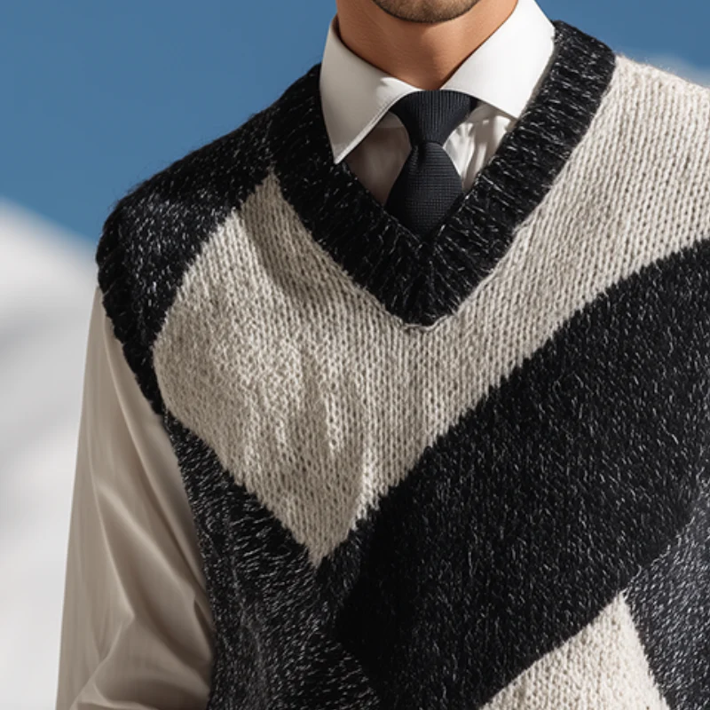 Bruce | Men'S Retro Casual Geometric Knitted Pullover Vest - Image 3