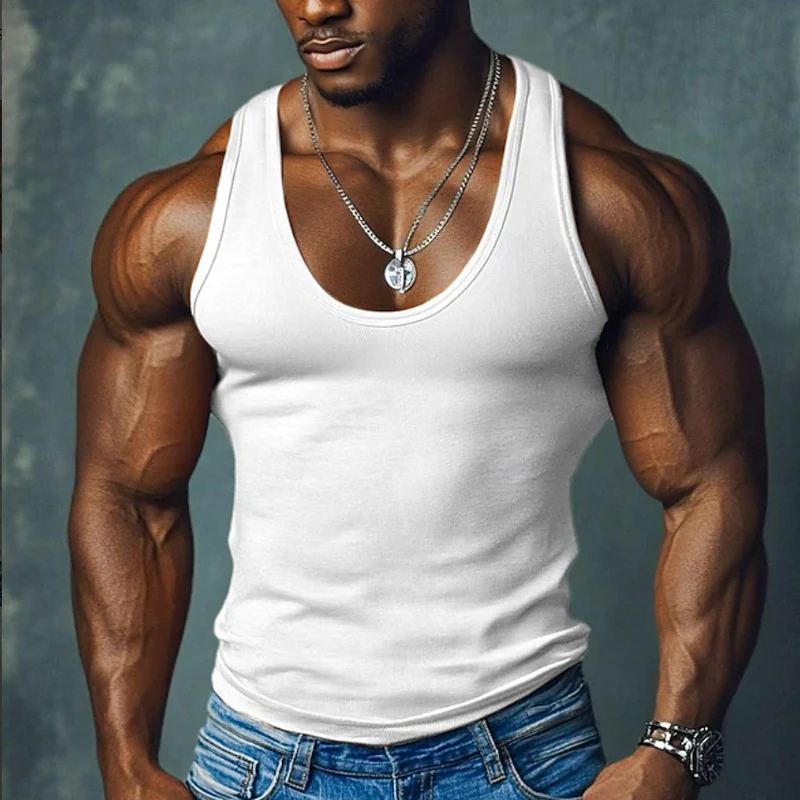 Bruce | Men'S Solid Color Slim Fit Round Neck Sports Tank Top - Image 4