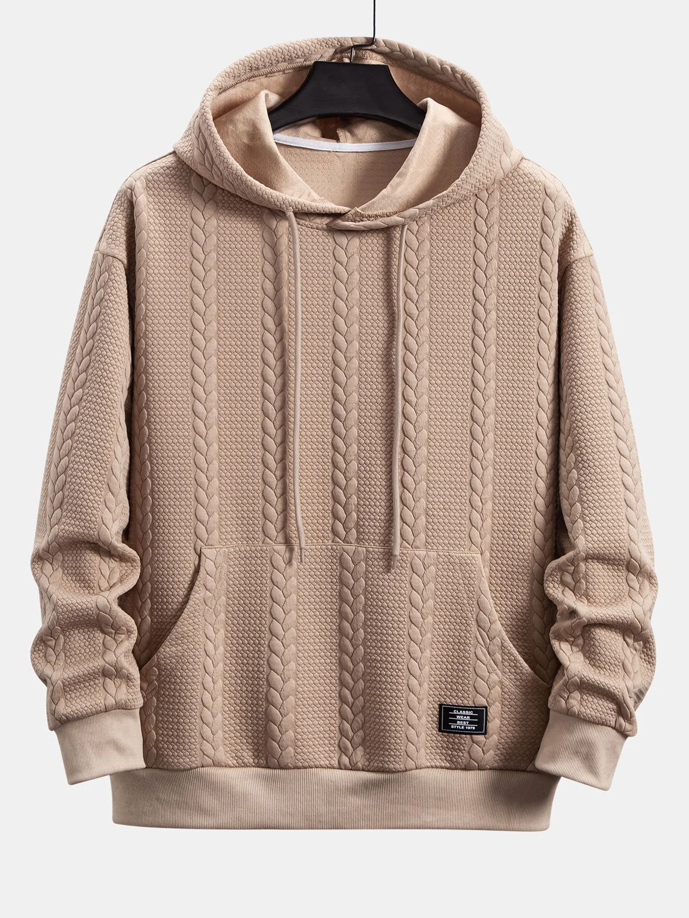 Bruce | Relax Fit Wheat Jacquard Hoodie - Image 19