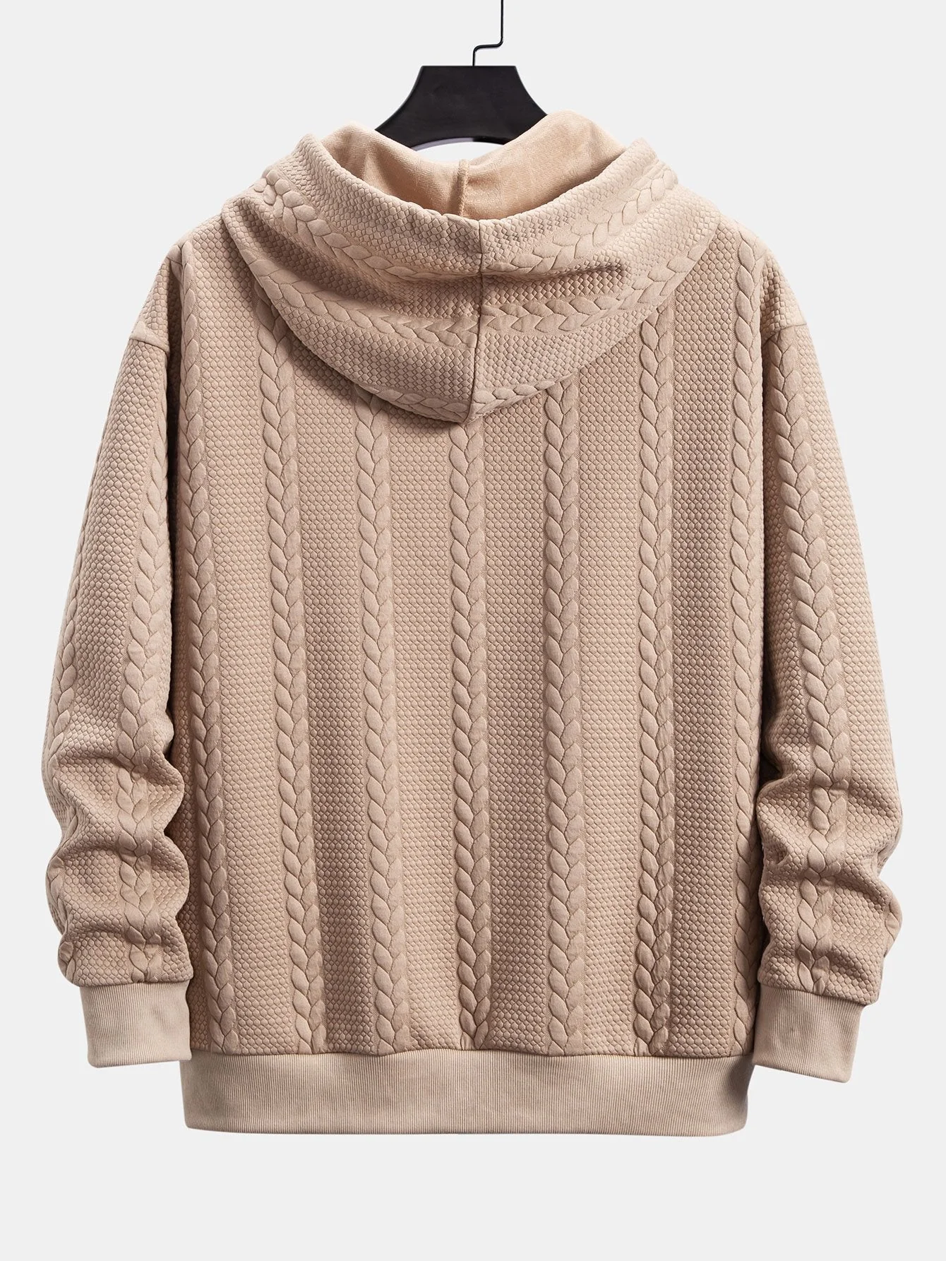 Bruce | Relax Fit Wheat Jacquard Hoodie - Image 20