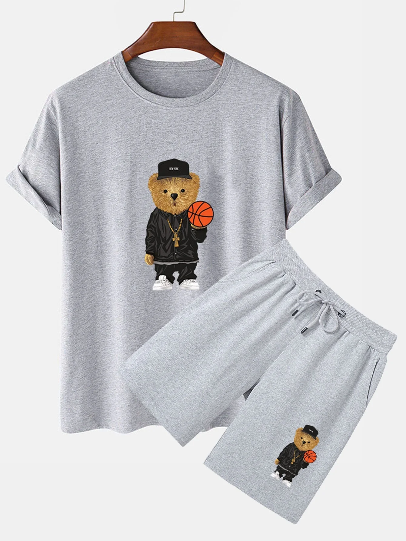 Bruno® | Basketball Bear Print T-Shirt & Shorts - Image 6