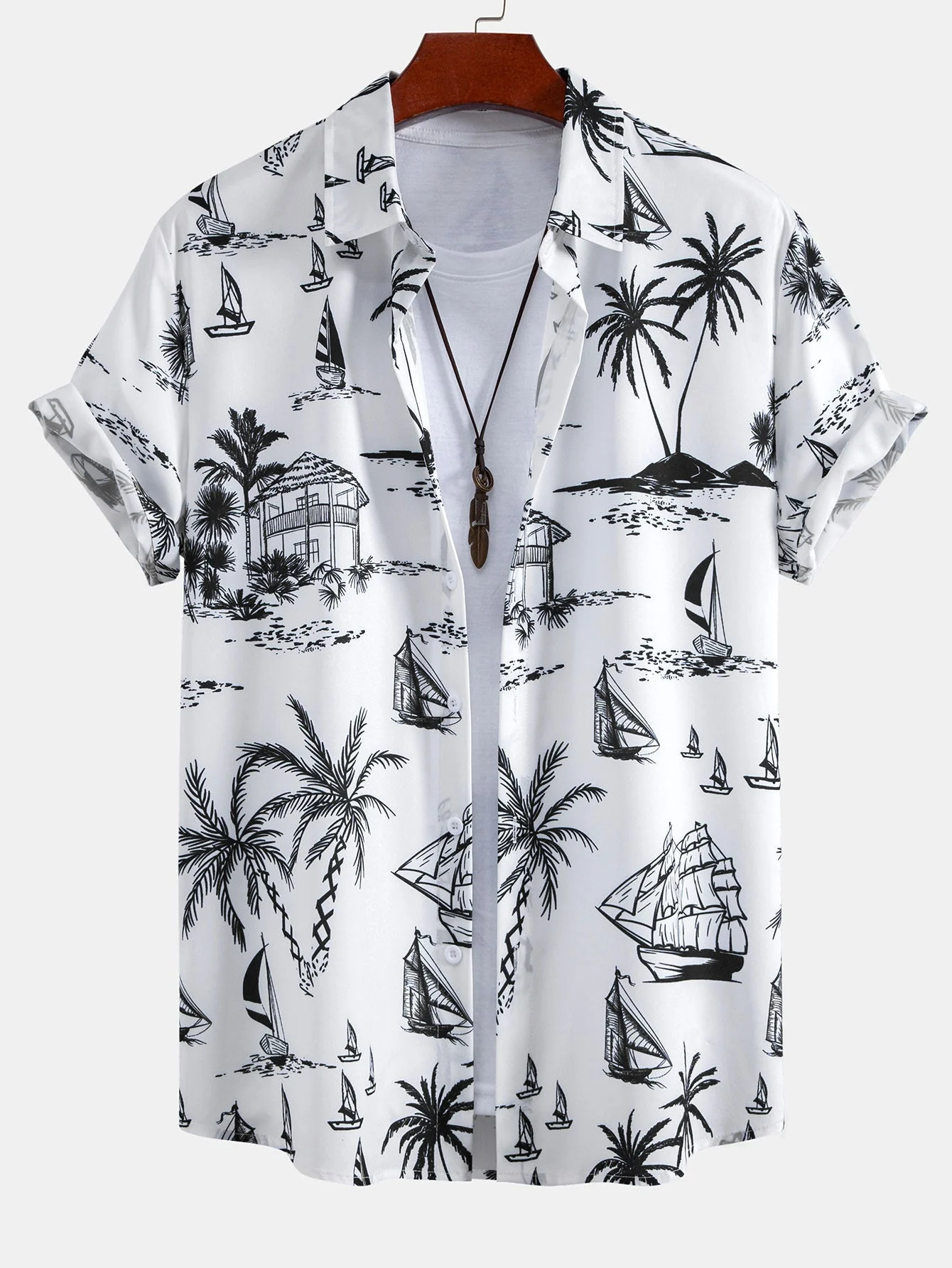 Bryan® | Island Sailing Print Button Up Shirt & Swim Shorts - Image 6