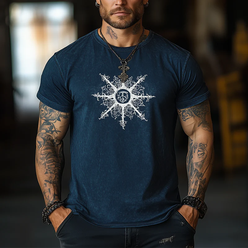 Burt | Men'S Summer Fashion Printed Cotton Blend Short-Sleeved T-Shirt - Image 2