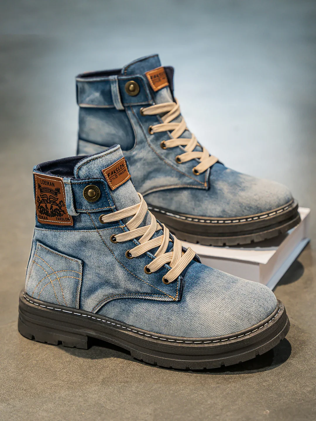 Byron | Stylish denim boots - Image 4