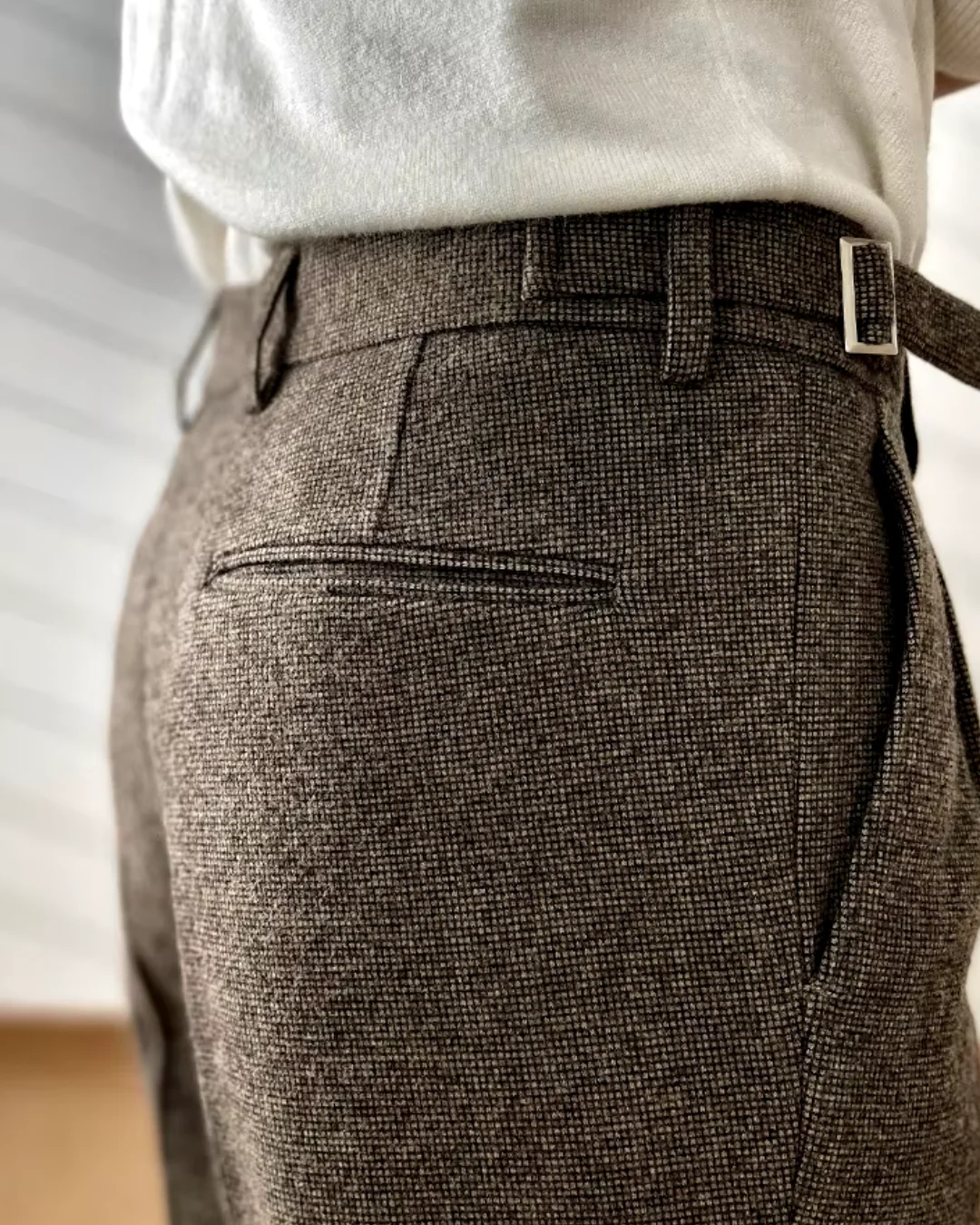 Caleb® | Textured Pleated Trousers - Image 9