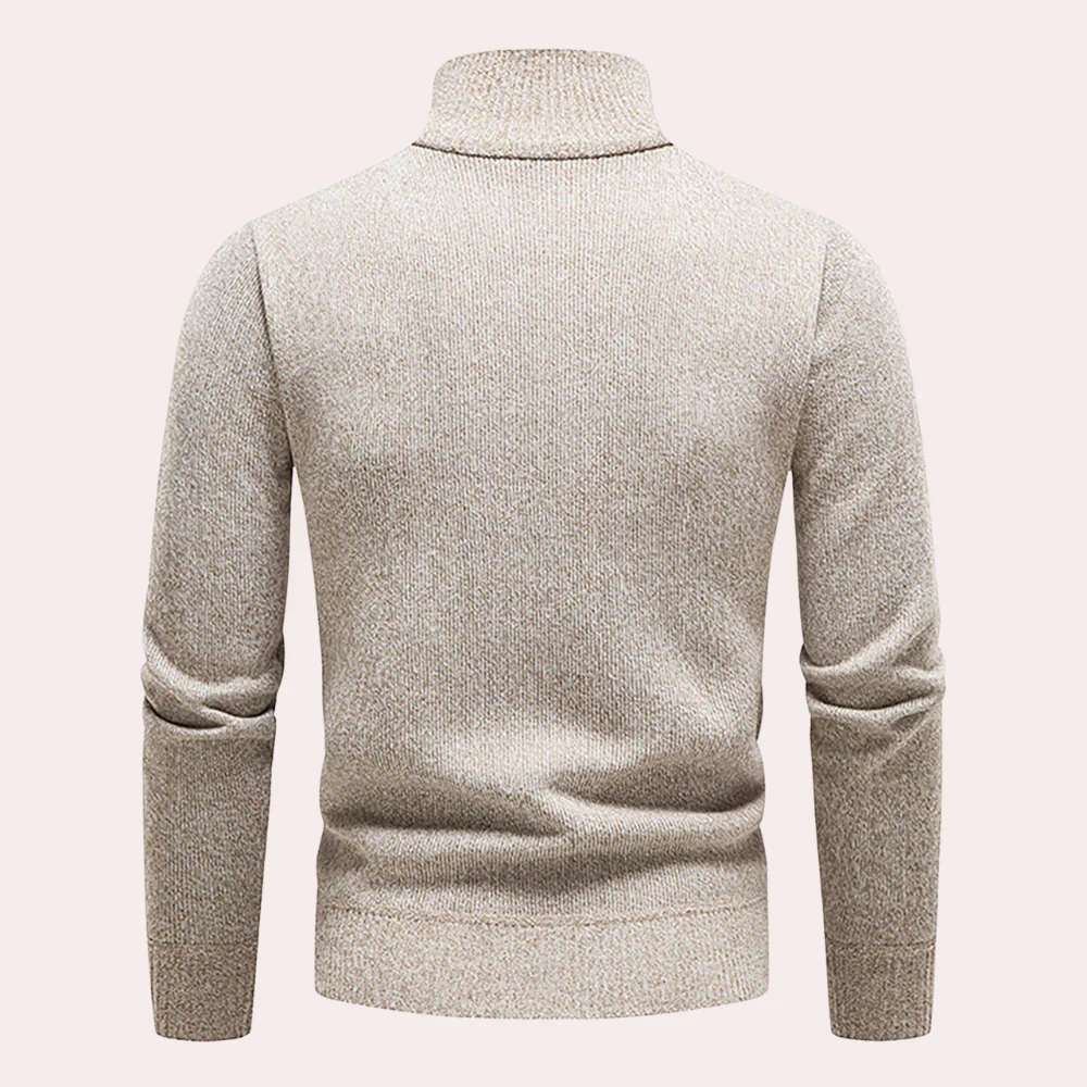 Caleb® | Timeless elegance half-zip sweater for men - Image 3