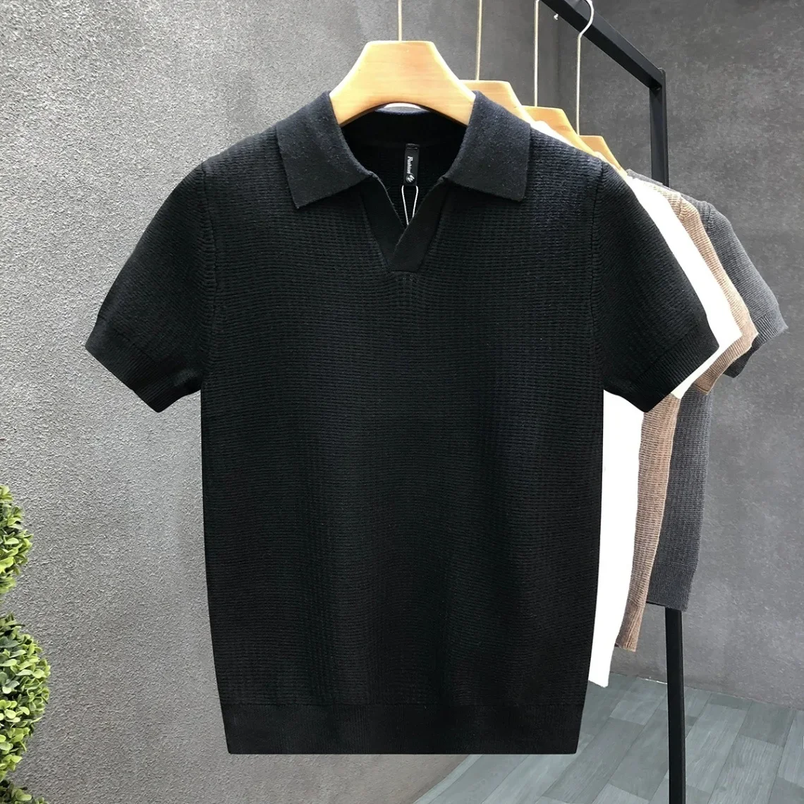 Caleb | Breathable Knitted Polo Shirt - Image 3