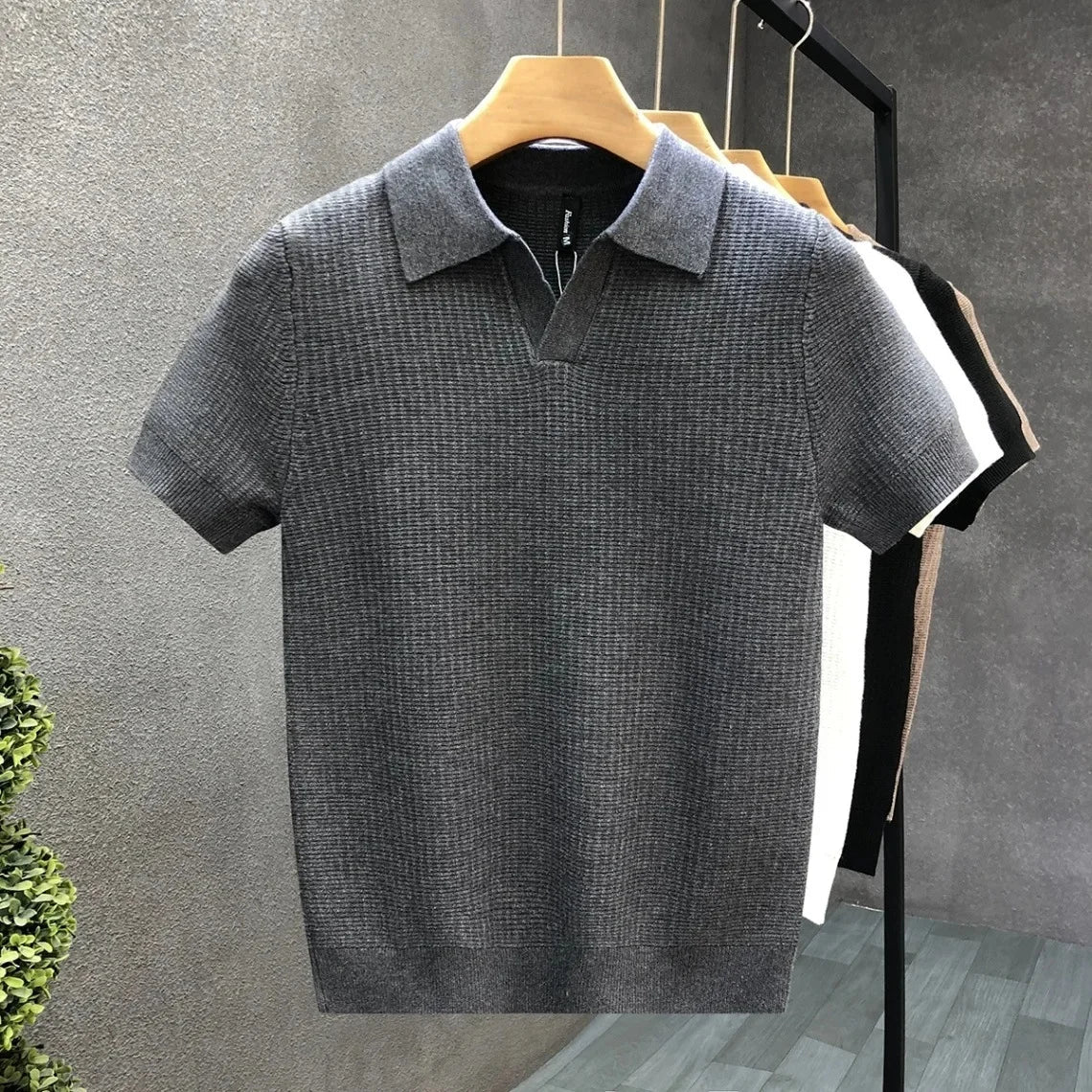 Caleb | Breathable Knitted Polo Shirt - Image 6